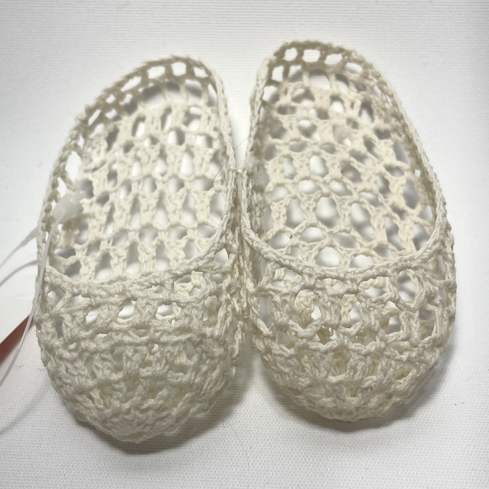 Vintage Crochet Doll Shoes 3" Tan Color New Old Stock